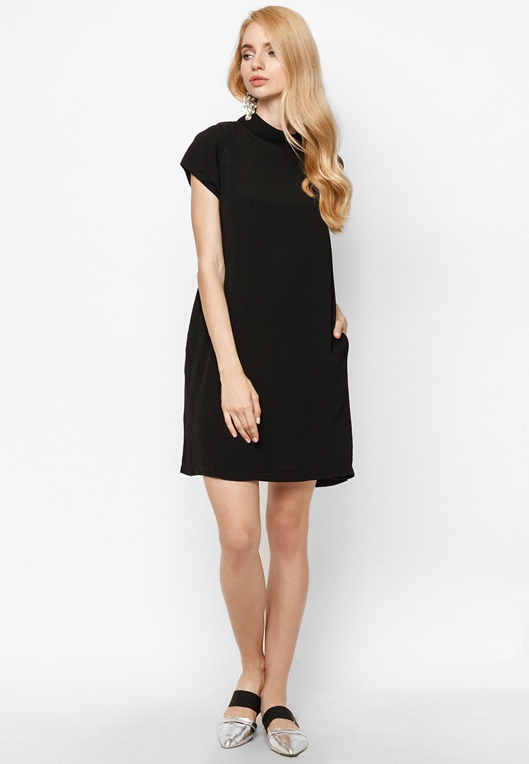 Black Wrap Bodycon Dress